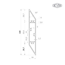 Poškodený profil 108x16mm, L-6000mm, práškový lak, štruktúra RAL7016 Poškodený profil 108x16mm, L-6000mm, práškový lak, štruktúra RAL7016